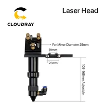 Серия C: Cloudray CO2 лазерная головка для фокусировки объектива Dia.20 FL.50.8/63,5 мм и зеркало 25 мм крепление для лазерной гравировки резки