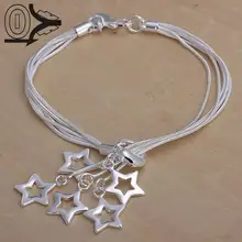 Новое поступление посеребренный браслет, свадебные ювелирные аксессуары, Тай Чи Висячие пустые звезды серебряные браслеты браслет