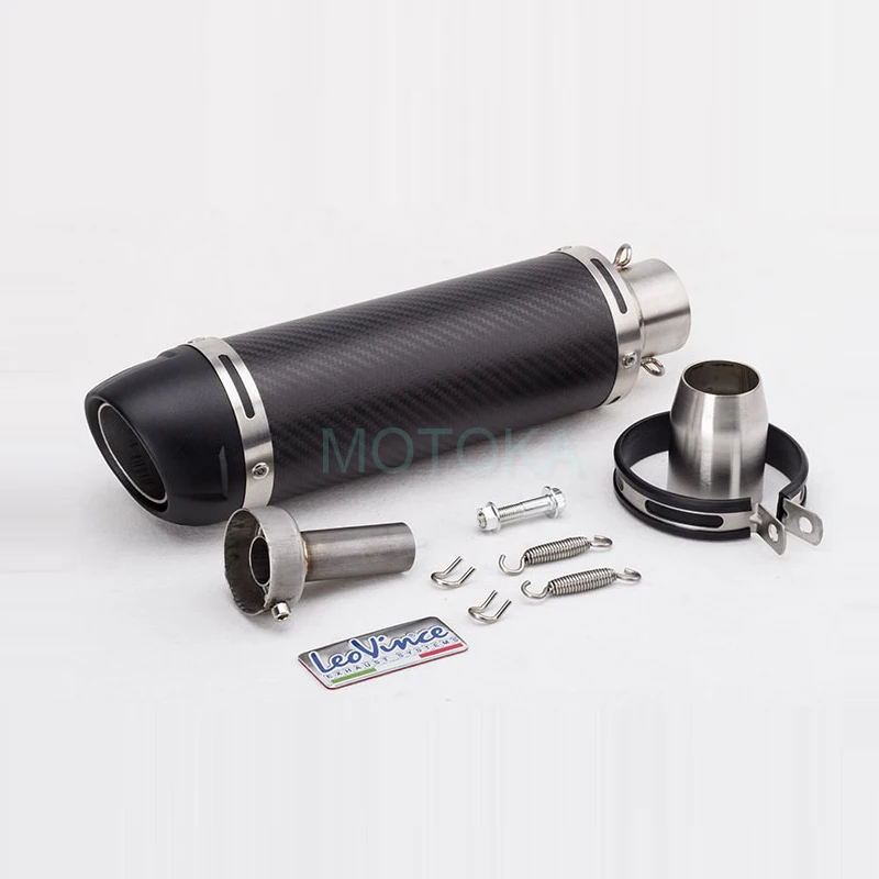 

Universal 51mm Leovince Motorcycle Exhaust Muffler For TMAX530 BN600 SBK Carbon Fiber Motorbike GP Escape System With DB Killer