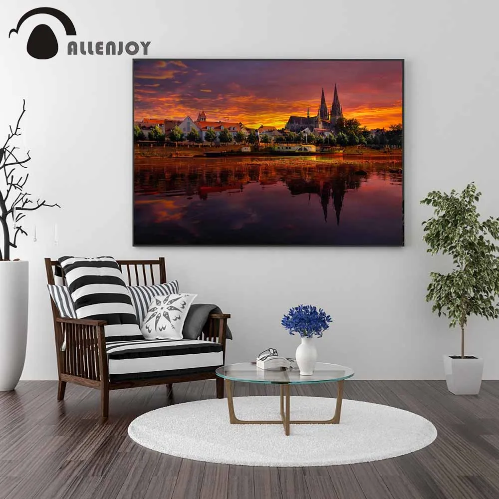 Allenjoy картины на холсте с изображением пейзажа Германия Регенсбург озеро город
