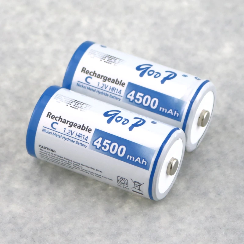 2PCS Rechargeable Size C Batteries, 1.2V HR14 4500mAh ,Nickel Metal