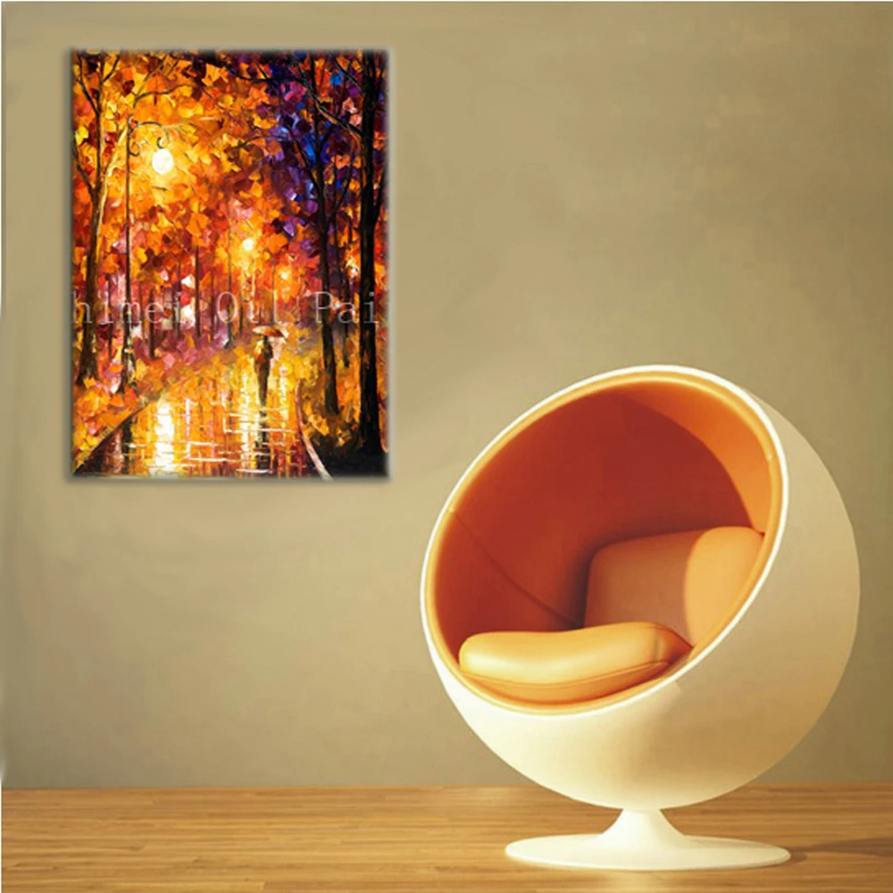 

Handmade New Oil Painting Hang Paintings For Living Room Modern Autumn Street Landscape Picture Home Decor Painting On Canvas