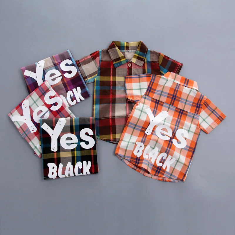 

Newborn Toddler Infant Clothing Summer Cotton Baby Boys Plaid Shirt Tops +Casual Shorts 2Pcs Childrens Cartoon Suit For 1-4 Yrs