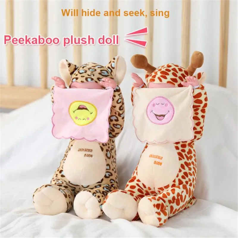35Cm Peekaboo Stuffed Animals Funny Hidden Face Electric Music Stuffed Doll Toys For Children 11 01