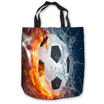 

Custom Canvas football fire ToteBags Hand Bags Shopping Bag Casual Beach HandBags Casual 180713-1-44