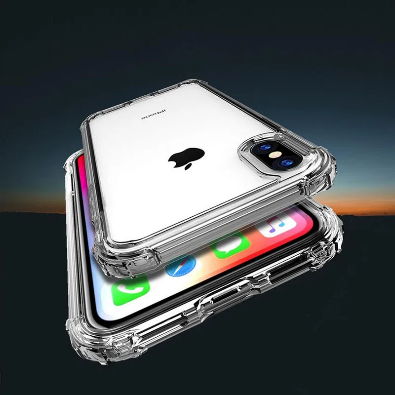 

Luxury Shockproof Bumper For iPhone X 6 S 7 8 Plus Phone Case For iPhone6 XS Max XR 5S 5 SE Clear Soft Silicone Transparent Case