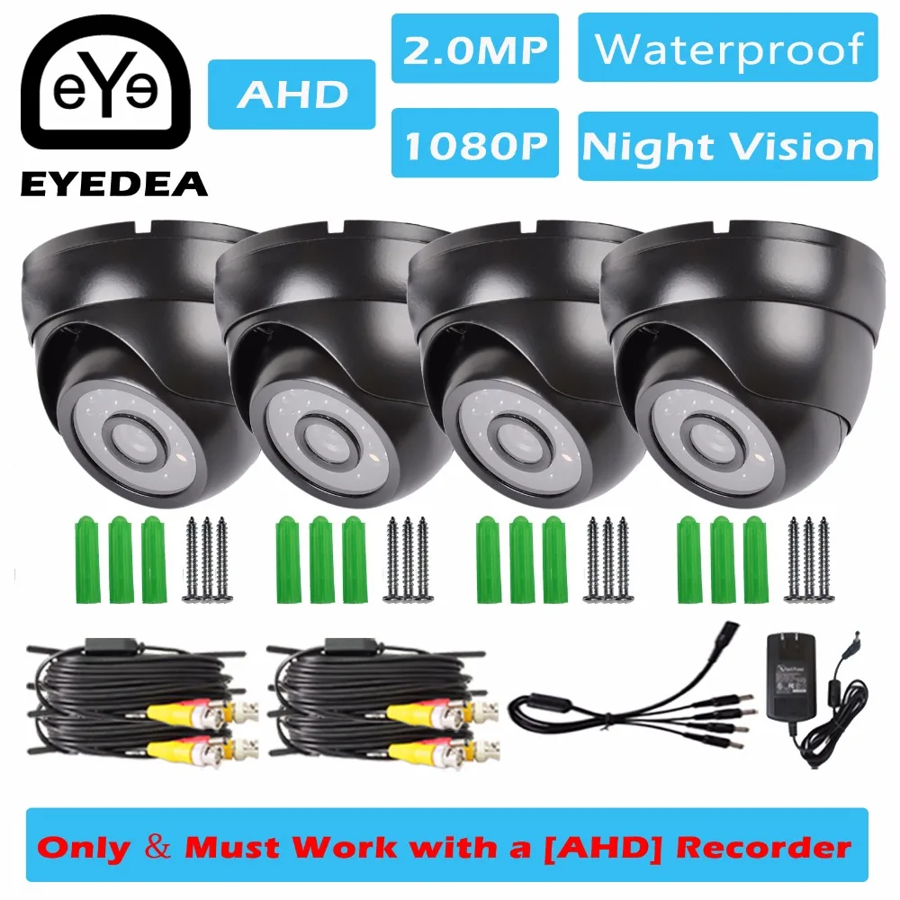 

Eyedea 1080P 2.0MP Dome Black Metal Vandalproof Indoor Waterproof Video Surveillance Home CCTV Security Camera for AHD Recorder