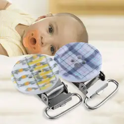 Новое Прибытие Младенческая Baby Соска Соска Клипы Кнопки Круглые Проверьте Металлические Держатели