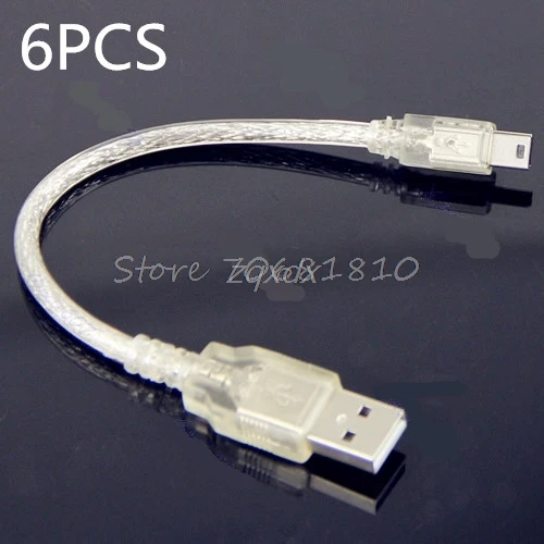 

6Pcs/lot Short A Male to Mini 5-pin B Male USB Adapter Cable USB2.0 Extension Cable Z09 Drop ship