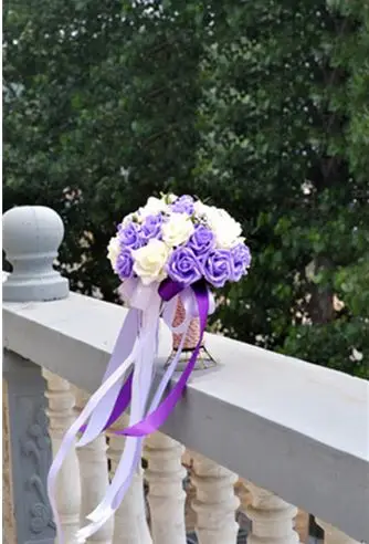 Невесты с цветами в руках, новое прибытие Романтическая свадьба Красочный Букет невесты, красный розовый синий и фиолетовый свадебные букеты - Цвет: Picture Style