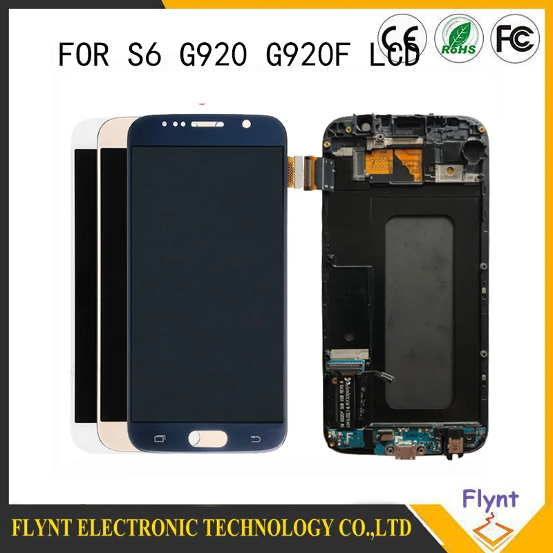 

2019 5.1'' SUPER AMOLED Replacement LCD with Frame LCD Screen Assembly for SAMSUNG Galaxy S6 Display G920 G920F Touch Screen