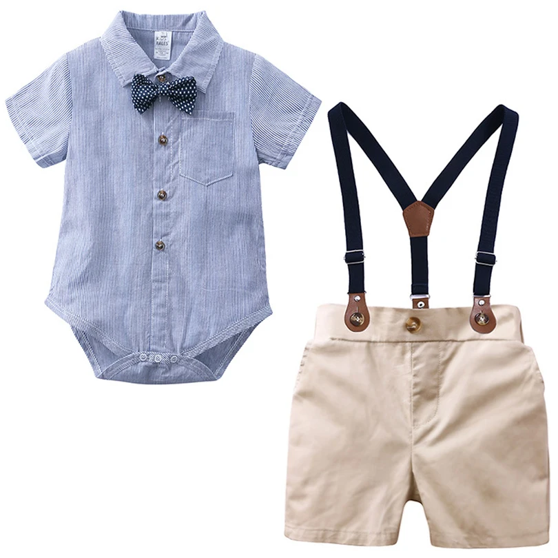 

Baby Clothes Set 2019 New 2PCS Baby Infant Boy Short Sleeve Polo Romper Toddler Sling Pant Set Outfits Dropshipping Baby Clothes