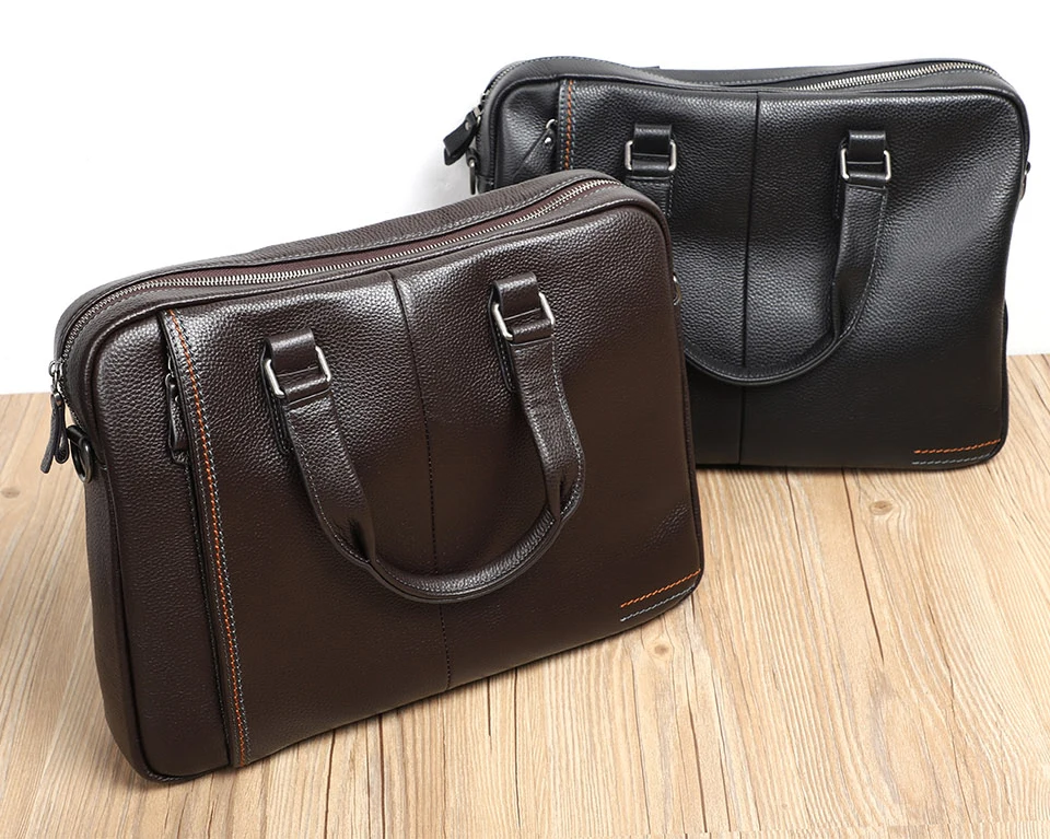 Роскошные мужские портфели из натуральной кожи 14 дюймов, сумка для ноутбука, мужская деловая кожаная сумка через плечо, сумки через плечо для мужчин