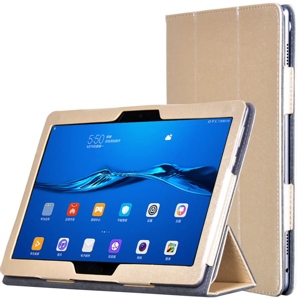 Модный чехол-книжка из искусственной кожи с шелковым узором для Huawei MediaPad M3 Lite 10