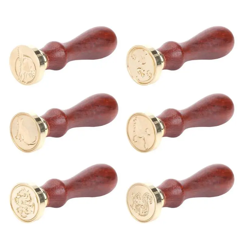 

Retro Antique animal Metal Sealing Wax Stamp Wood Handle Ancient DIY Craft Envelop Stamps Wedding Invitations Wax Seal Stamp
