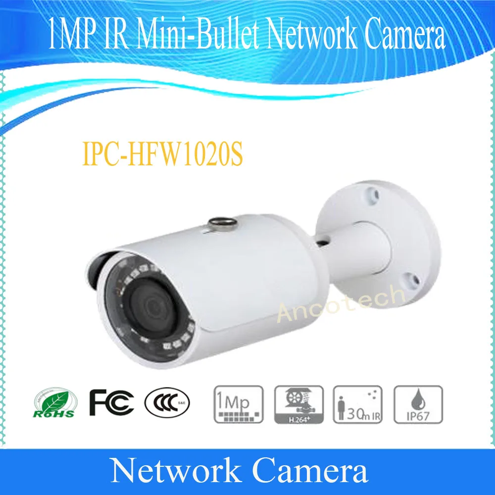 

Free Shipping DAHUA Security IP Camera 1MP IR Mini-Bullet IP Camera IP67 With PoE Without Logo IPC-HFW1020S 2.8mm lens in stock