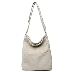 Модная Вельветовая сумка на плечо простая Ретро холщовая сумка-мессенджер однотонная Мягкая тканевая сумка