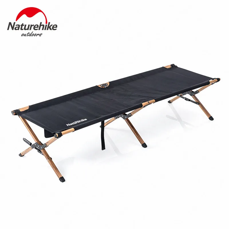  Naturehike 2019 New Camping Table Chair Bed Camping Cot Wood Grain Camping Furniture Folding Bed Fi