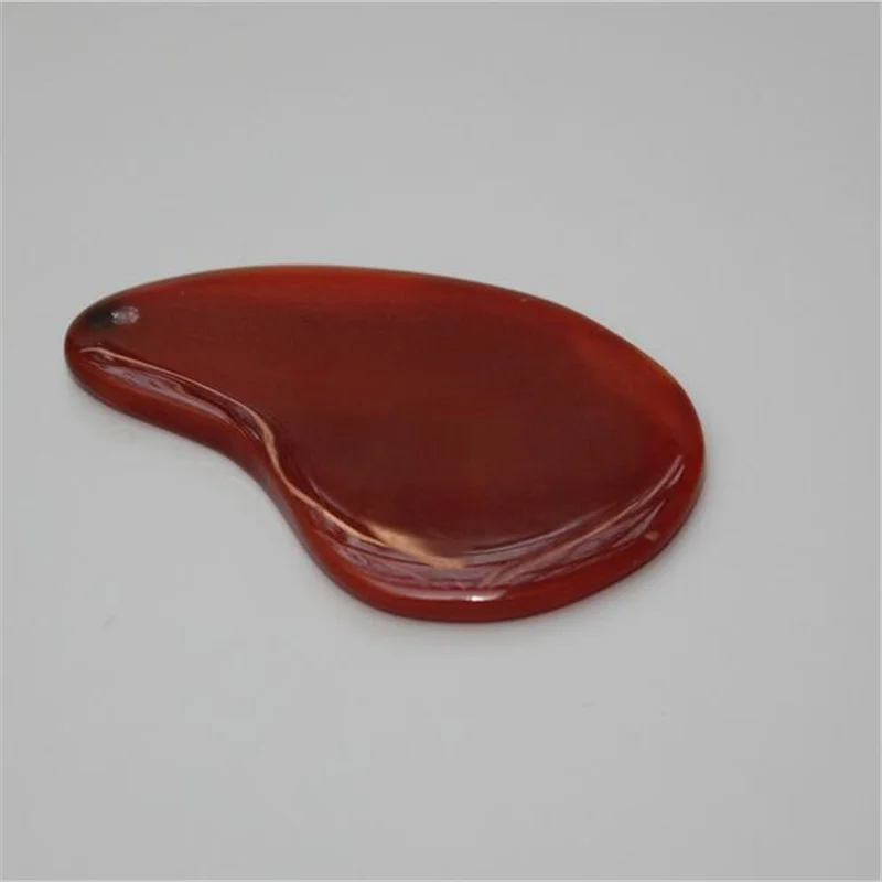2 Pcs 100% natural red drilled agade Guasha massage tool facial treatment scraping health care 2 Pcs 100% natural red drilled agade Guasha massage tool facial treatment scraping health care