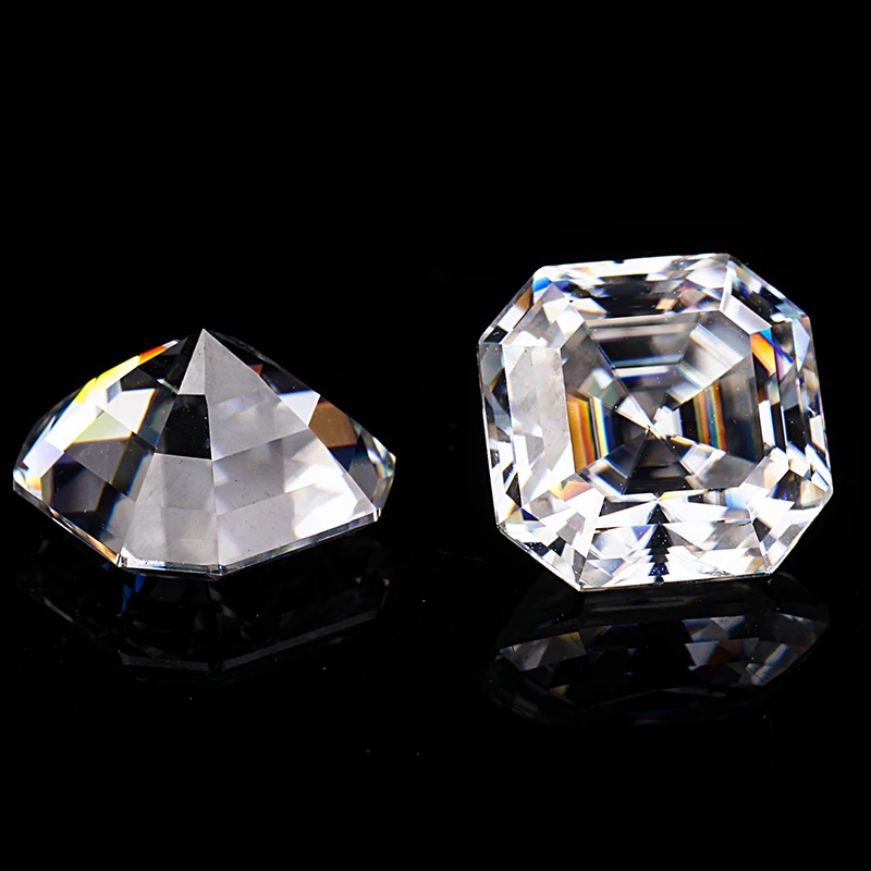 Starsgem Moissanit Алмазный прозрачный белый цвет EF 10*10 мм Asscher cut Moissanite свободные