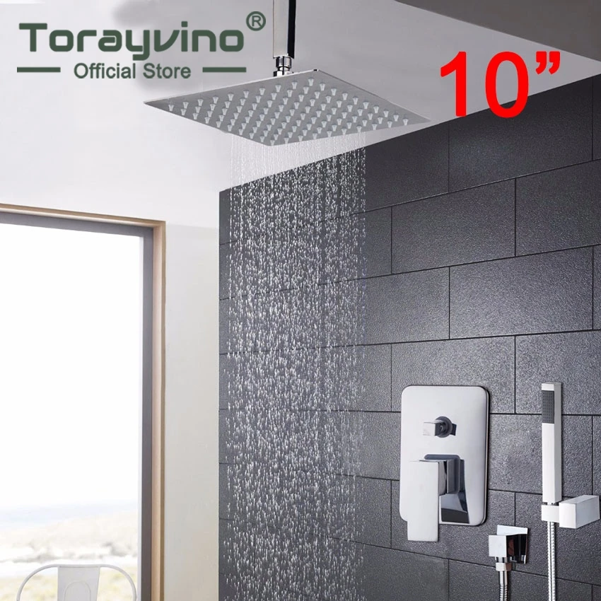 

Torayvino Design and Superb in Workmanship 10 inch Bathroom Faucet Chome With Diverter Shower Heads Positive Shower Faucet
