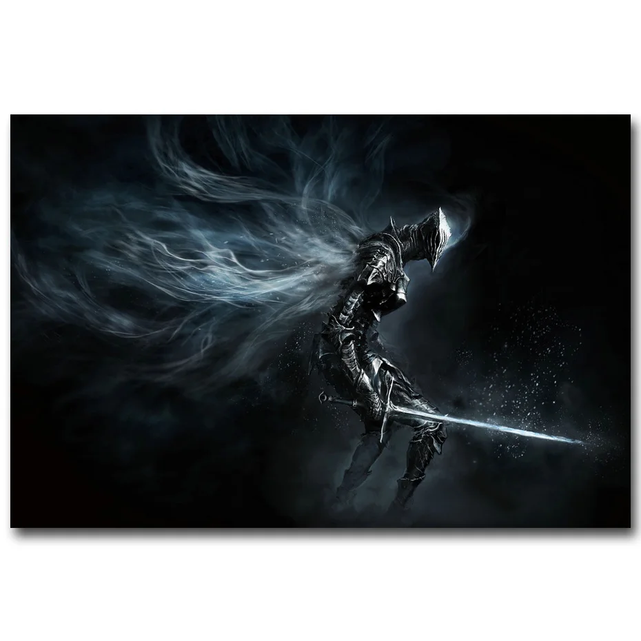 

Dark Souls 1 2 3 Poster Necromancer Armor Sword Art Silk Fabric Print 13x20 24x36inch Hot Game Pictures for Room Wall Decoration