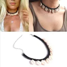 1 шт новая мода Морская ракушка веревка для ожерелья цепь натуральная ракушка ювелирные изделия простой воротник ожерелье для женщин 8560