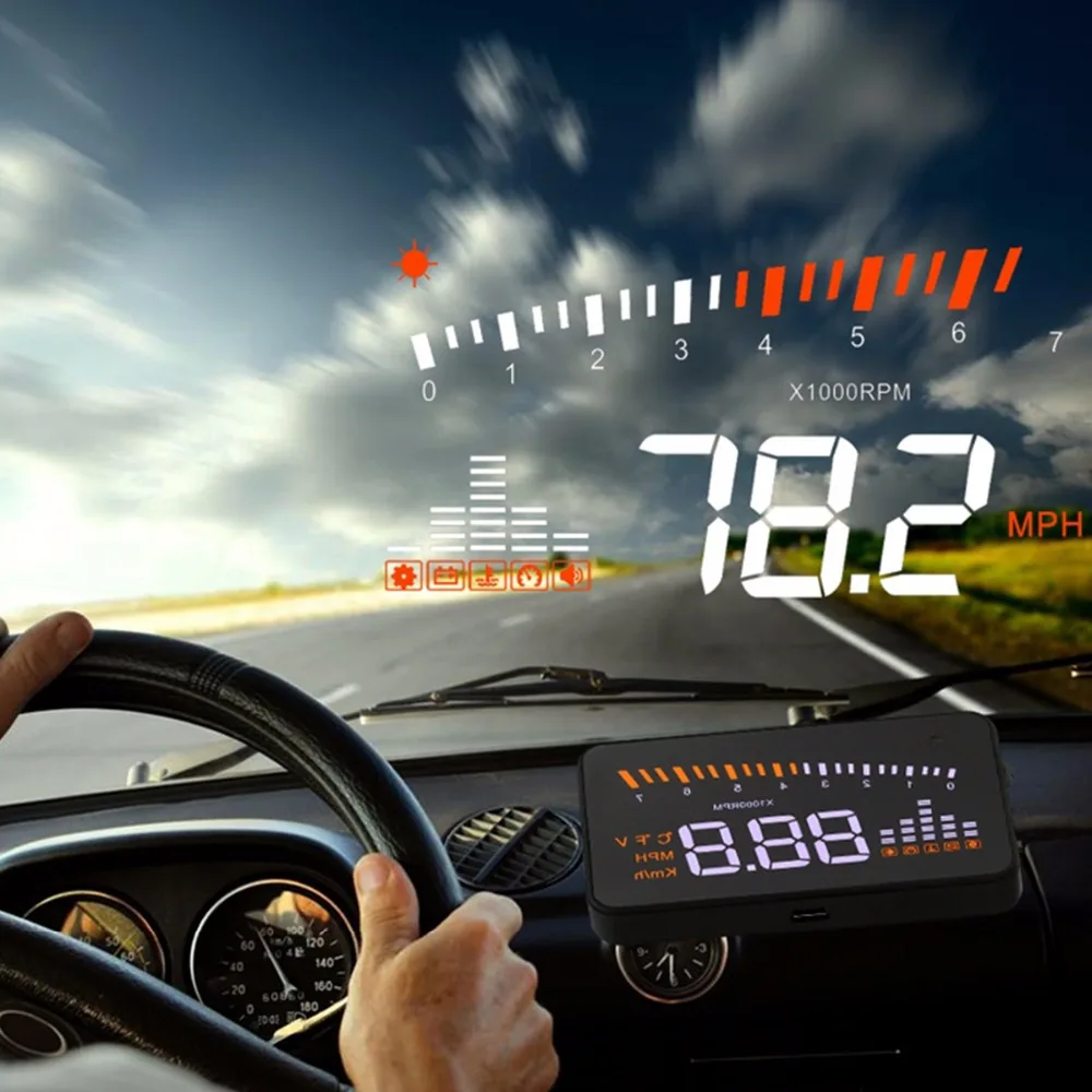 OBD2 Digital Speedometer X5 Head Up Display Auto HUD Windshield