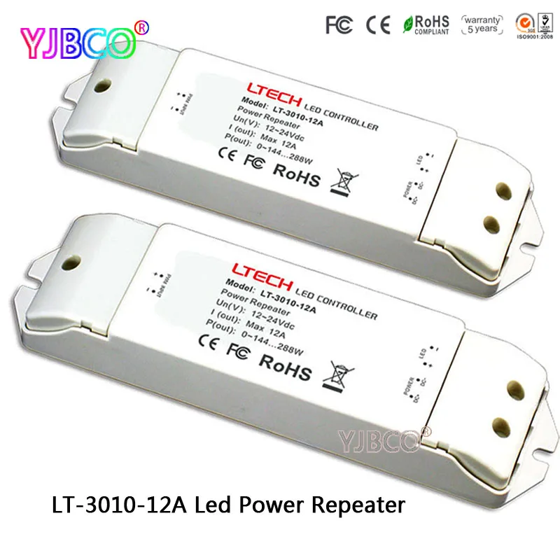 

LTECH LED controller LT-3010-12A Led Power Repeater(amplifier) accept PWM control DC12-24V 12A*1CH for single color led strip