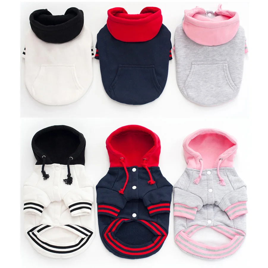 Pet Clothes Dog Hoodies Spring Autumn fashion Patchwork pocket button