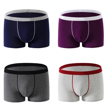 

4Pcs\lot Underwear Soft mens Boxers high quality Cotton Boxer Men Solid Boxer Shorts Plus Size Boxers Mens Breathable Underwear