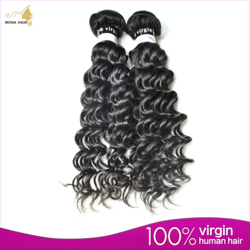 Mona Virgin Hair 7a Grade Indian Deep Wave 1 Bundle No Tangle No