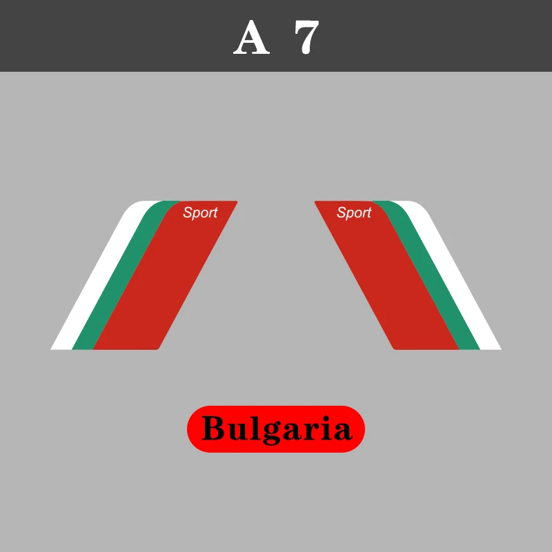1 пара, 2 шт., виниловые наклейки на крыло автомобиля, наклейки на кузов автомобиля, украшение для Audi A4 A3 A5 A6 Q3 Q5 Q7, Стайлинг автомобиля - Название цвета: Bulgaria