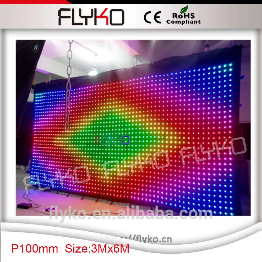 Фон для музыкального шоу Светодиодный дисплей RGB видео ткань | Лампы и освещение