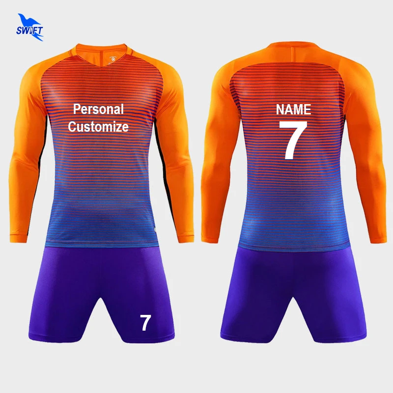

Long Sleeve Mens Football Jerseys Set Kids Soccer Training Teens Breathable Futsal Suit Team Sports Goalkeeper Kits Custom Print