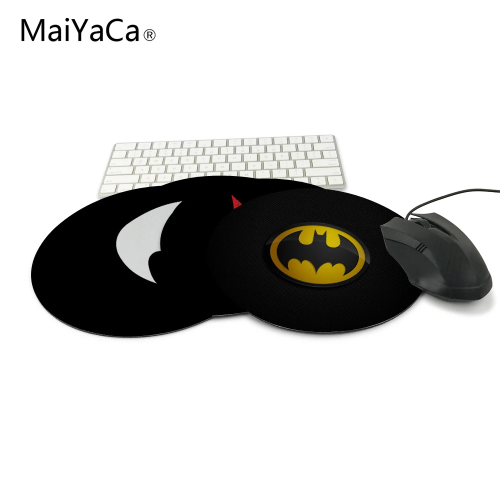 

MaiYaCa Batman Logo Pattern Prints Mouse Pad Small Size Round Gaming Non-Skid Rubber Pad
