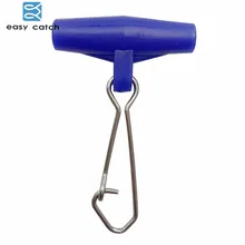 Easy Catch – Clips de pêche en plastique bleu, 10 pièces, tête pivotante avec mousqueton à crochet, glissière de poids pour tresse de ligne