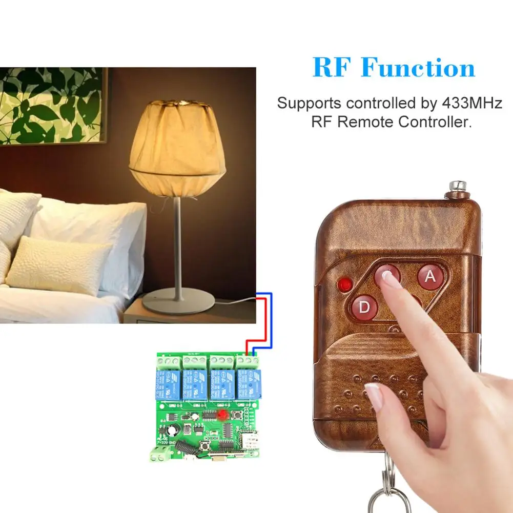 

SONOFF 4CH DC 5V 7-32V 433Mhz Smart Remote Wireless Switch Universal Module