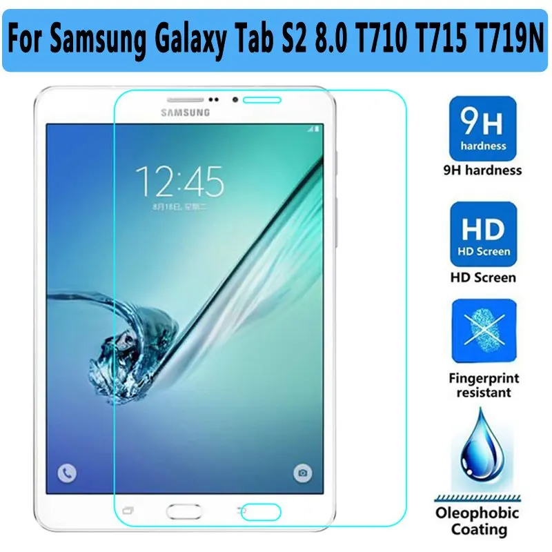 С уровнем твердости 9H HD закаленное Стекло для Samsung Galaxy Tab S S2 S3 S4 S5e S6 8,0 8,4 9,7 10,5 T860 T720 T830 T710 T810 T820 Экран протектор - Цвет: For T710 T715 T713N