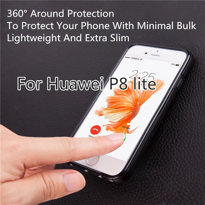 Полная защита телефон чехол для Huawei P8 lite случае шелковистая Матовая Жесткий Lite