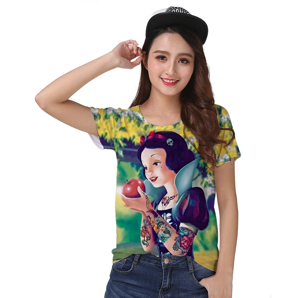 

New Summer Fresh T-shirt Tee T Top Tee Cartoon Tattoo Girl Beauty Like Red Big Apple 0594