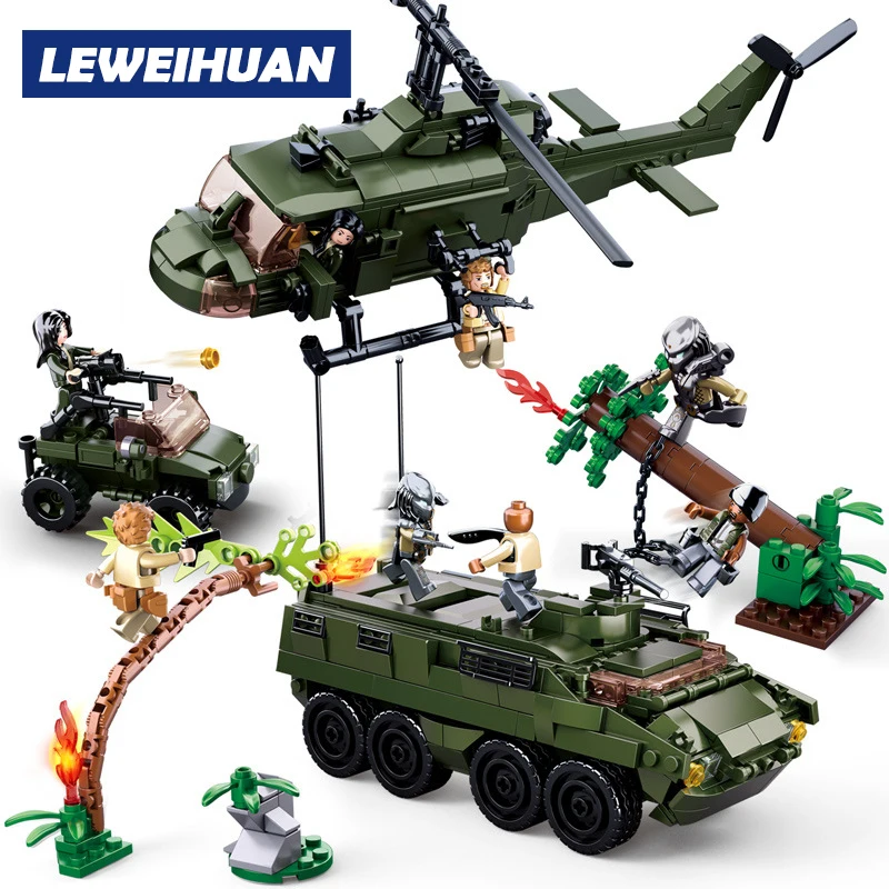 

8 Styles Predator Mech Armored Vehicle Helicopter Model Building Blocks Toys For Children Christmas Gifts Compatible Legoes