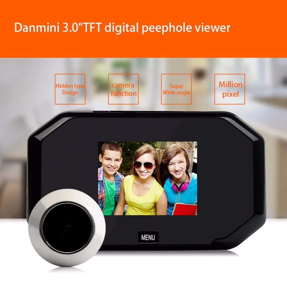 

Danmini 3.0" HD LCD Viewer Digital Peephole Viewer Camera 2.0MP Professional Color Screen Video-eye Video Recorder Night vision