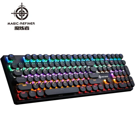 

Original MAGIC - REFINER Gaming Mechanical Keyboard USB Wired Computer Gamer Colorful Backlit Blue Switch 108 Keys