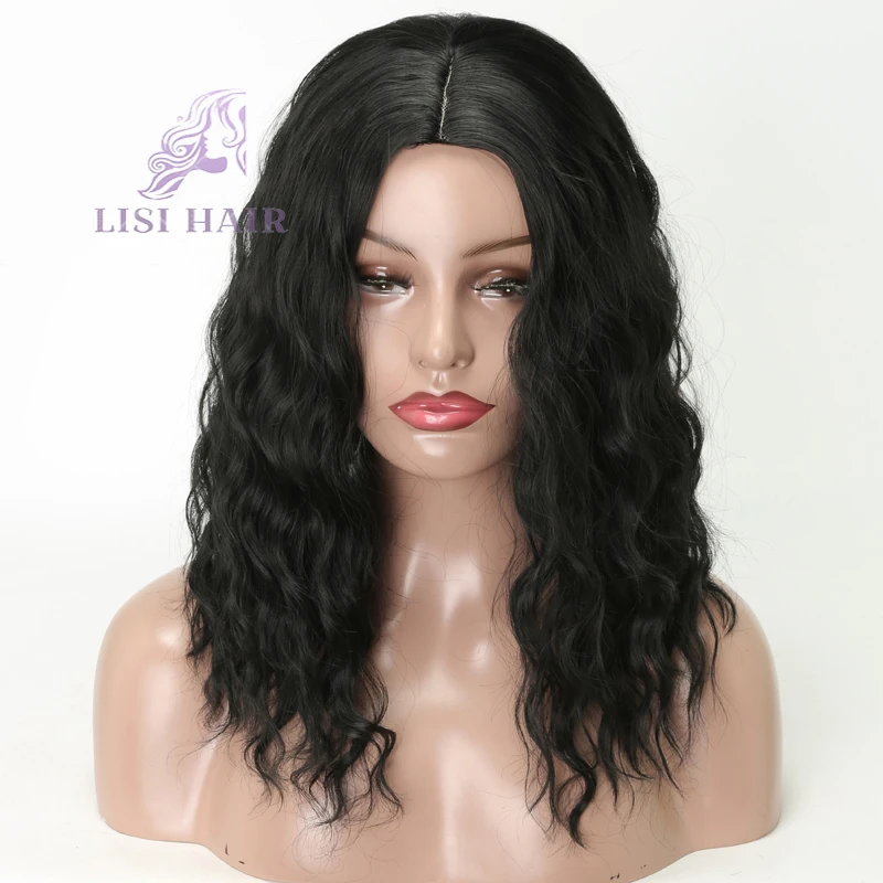 Лиси волосы 12 дюймов парик с короткими волосами для женщин волнистые синтетические парики высокотемпературные тканевые Крылья черный Омбре Синий Косплей