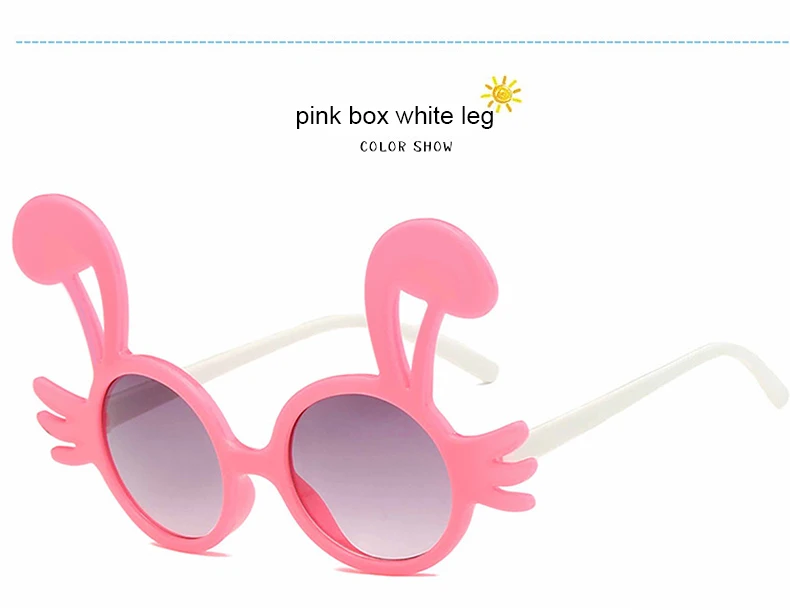 1 (8)MINIMUM Cute rabbit shape Flexible Kids Sunglasses Polarized Child Baby Safety Coating Sun Glasses UV400 Eyewear Shades Infant 