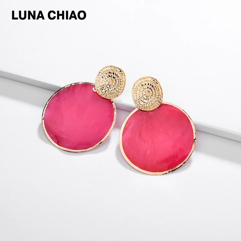 Женские серьги капельки LUNA CHIAO с круглыми дисками|Серьги-подвески| |