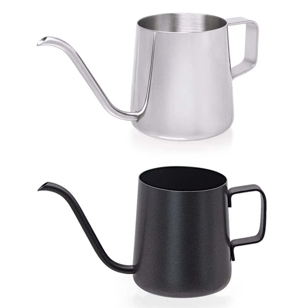 

250ml Gooseneck Spout Coffee Kettle Tea Pot Pour Over Thick 304 Stainless Steel Teflon Coating Long Mouth Drinkware Not RUST