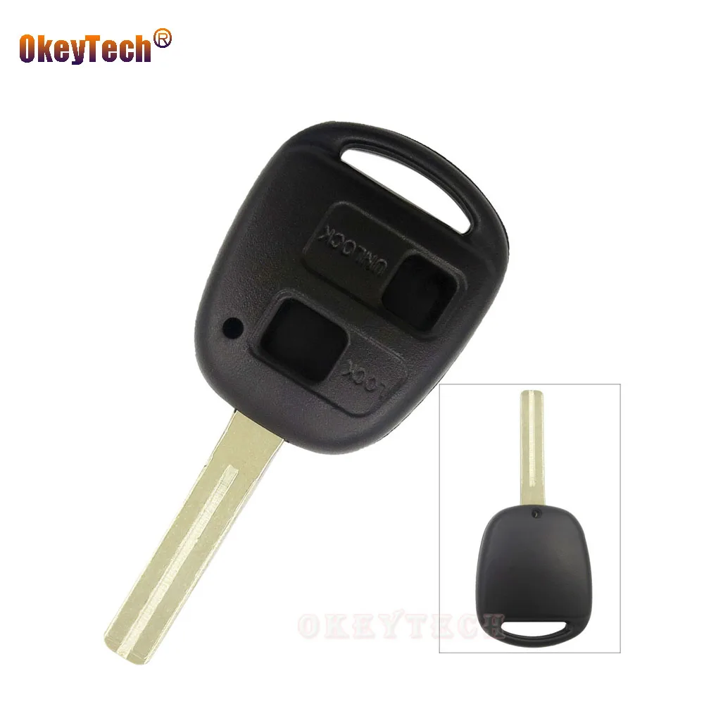 

OkeyTech for Toyota Avensis RAV4 Corolla 2 Button Key Shell Toy48 Blade Replacement Blank Key Entry Remote Key Case Fob Cover