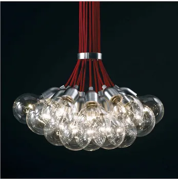 

modern red line glass bubble ball LED Pendant Light restaurant dinging room bar living room hanging Light droplight 110-240V